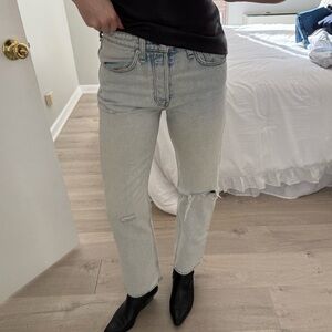 Rag and Bone High Rise Ankle Straight Jeans in Nevada